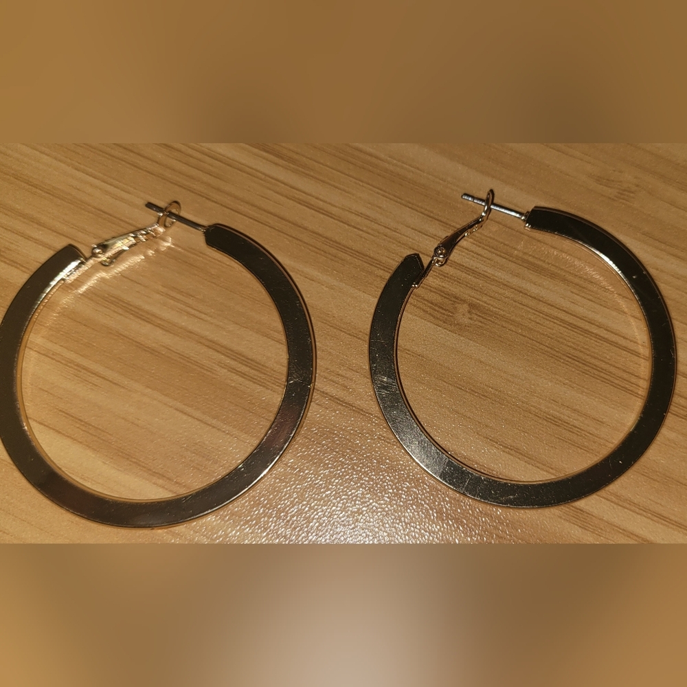 Nine West Shiny Gold Hoop Earrings